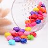 Mixed 50Pcs Flower Opaque Solid Color Acrylic Beads X-SACR-R709-M-3