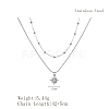 Stainless Steel Pave Clear Cubic Zirconia Star Pendant Double Layer Necklaces for Women's Daily Wear HB1579-1-2