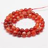 Faceted Natural Striped Agate/Banded Agate Beads Strands G-F447-6mm-H03-2