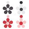 FIBLOOM 2 Pairs 2 Colors Acrylic Flower Asymmetrical Earrings EJEW-FI0001-09-1