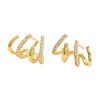 Rack Plating Claw Brass Clip-on Earrings EJEW-N055-43G-RS-1
