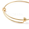 201 Stainless Steel Wire Wrap Extensible Bangle for Women BJEW-P285-04G-3