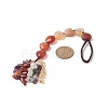 Heart Natural Red Agate & Mixed Stone Chips Tassel Pendant Decorations HJEW-JM00948-05-2
