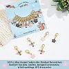 18Pcs Alloy Enamel Sakura Bee Pendant Decorations HJEW-PH01532-4