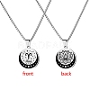 12 Constellation Titanium Steel Half Moon & Lotus Pendant Box Chain Necklaces PW-WGE44A0-02-1