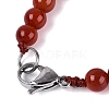 Natural Red Agate Round & Cone Beaded Necklaces NJEW-N064-03L-4