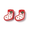 Christmas Decorations Theme Opaque Acrylic Bead with Enamel X-OACR-Z021-01F-1