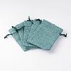 Polyester Imitation Burlap Packing Pouches Drawstring Bags ABAG-R005-9x12-07-2