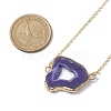Electroplate Natural Druzy Geode Agate Pendant Necklaces for Women NJEW-JN04730-3