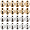 80Pcs 2 Colors Electroplated Natural Cowrie Shell Beads BSHE-PA0001-06-1