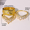 3Pcs Brass Micro Pave Clear Cubic Zirconia Finger Rings for Women FS-WGDAF26-05-5