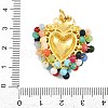 Alloy & Glass Seed Beaded Pendants GL-CBA96FD-01G-02-3