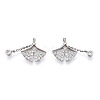 Rhodium Plated 925 Sterling Silver Micro Pave Cubic Zirconia Charms STER-T004-13P-2