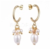 Brass Half Hoop Earrings EJEW-JE04159-2