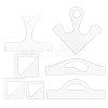 Globleland 7Pcs 7 Styles Transparent Acrylic Stamping Blocks Tools DIY-GL0004-22-1
