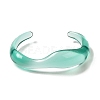 Transparent Acrylic Open Cuff Bangle for Women BJEW-A141-01C-1