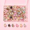 100Pcs Glitter Frosted Glass Cube Connector Charms PALLOY-FS00042-02-7
