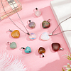 25Pcs Heart Natural & Synthetic Gemstone Pendants PH-G-G755-01-4