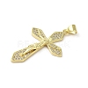 Rack Plating Brass Micro Pave Cubic Zirconia Pendants KK-C052-10A-G-2