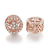 Alloy Rhinestone European Beads PALLOY-T048-05RG-02-2