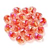 Two Tone UV Plating Transparent Acrylic European Beads OACR-F004-06C-3