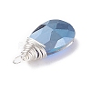 Faceted Glass Pendants PALLOY-JF01370-01-4