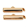 Brass Slide On End Clasp Tubes KK-N254-119G-03-1