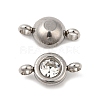 304 Stainless Steel Single Rhinestone Connector Charms STAS-E194-13P-2