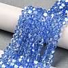 Transparent Electroplate Glass Beads Strands EGLA-A039-T6mm-B07-4