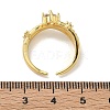 Brass Micro Pave Cubic Zirconia Cuff Open Rings for Women RJEW-C163-18G-5