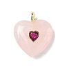 Natural Rose Quartz Pendants X-G-C274-04H-1