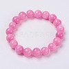 Natural Yellow Jade Beaded Stretch Bracelet BJEW-P209-08-6mm-1