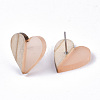 Transparent Resin & Wood Stud Earrings EJEW-N017-002A-D07-3