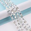 Faceted Electroplated Transparent Glass Beads Strands GLAA-G092-B04-3
