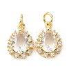 Brass Cubic Zirconia Charms ZIRC-C022-10G-1