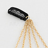 Dyed Feather Iron Snap Hair Clips with Brass Rhinestone Chains and Iron Chains PHAR-R120-02-5