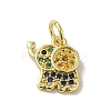 Real 18K Gold Plated Brass Pave Cubic Zirconia Pendants KK-M283-02G-02-1