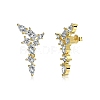 925 Sterling Silver with Cubic Zirconia Stud Earrings for Women EJEW-Z052-01G-2