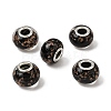 Handmade Lampwork Gold Sand Effect European Large Hole Rondelle Beads X-LPDL-M013-10-1