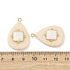 304 Stainless Steel Resin Pendants STAS-F352-07E-08-3