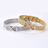 Unisex 304 Stainless Steel Watch Band Wristband Bracelets BJEW-L655-029-1