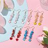 Natural & Synthetic Mixed Gemstone Chips Dangle Earrings EJEW-JE05645-2