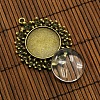 Transparent Clear Domed Glass Cabochon Cover for Alloy Photo Pendant Making KK-X0052-NF-4