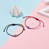 2Pcs 2 Color Resin Evil Eye Braided Bead Bracelets Set BJEW-JB08496-2