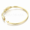 Brass Micro Pave Clear Cubic Zirconia Bangles BJEW-S142-013-NF-4
