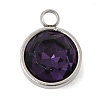 Birthstone Theme February 304 Stainless Steel Pendants STAS-G082-17P-02-1