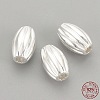 925 Sterling Silver Corrugated Beads STER-S002-05-1