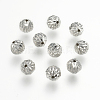 925 Sterling Silver Corrugated Beads X-STER-K037-037A-1