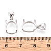 925 Sterling Silver Charms Claw Cabochon Settings STER-N016-44A-P-3