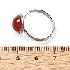 Half Round Natural Carnelian Finger Rings RJEW-M062-01P-44-3